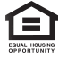 Equal Housing Opportunity icon consisting of a black house outline with an equal sign inside. Below the house, the text reads "EQUAL HOUSING OPPORTUNITY" in capital letters.